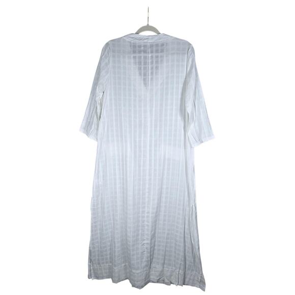 Pomander Place Carolina Caftan Dress Small White Tuckernuck VNeck A-Line Maxi - Picture 7 of 12